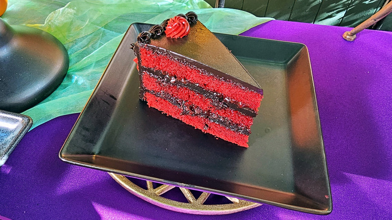 Villainous Red Velvet Cake on a plate
