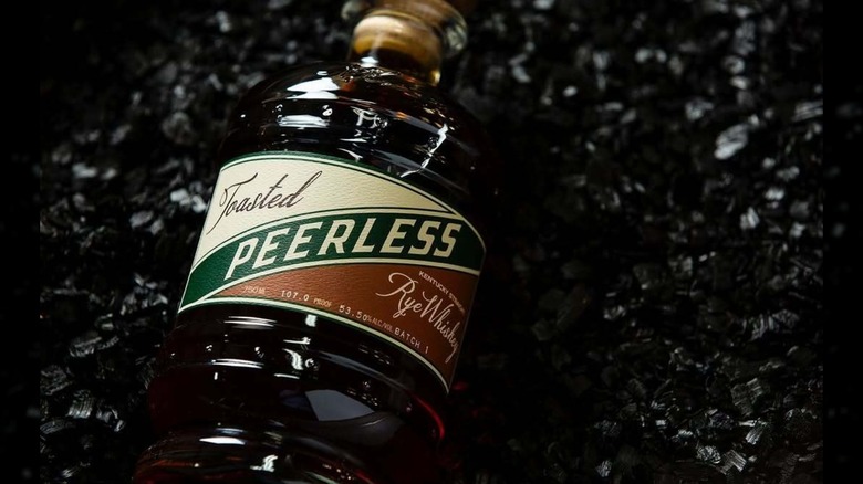 Bottle of Peerless Toasted Ryen bottle close up