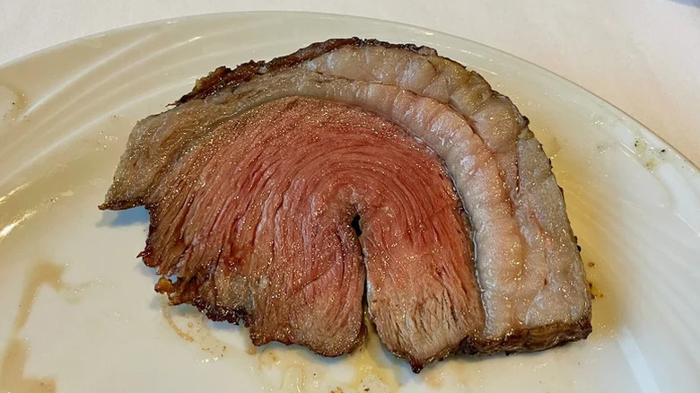 Fogo de Chao picanha on white plate
