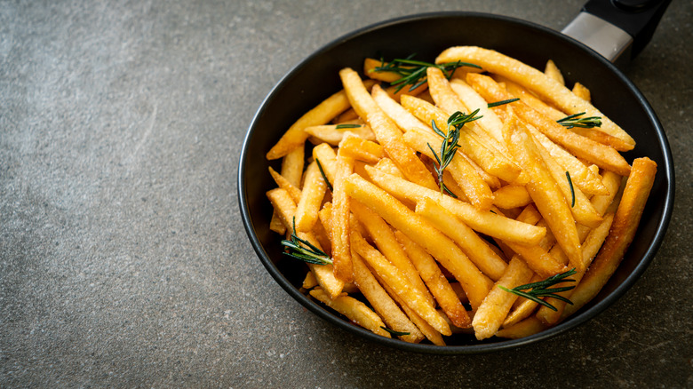french fries in skillet