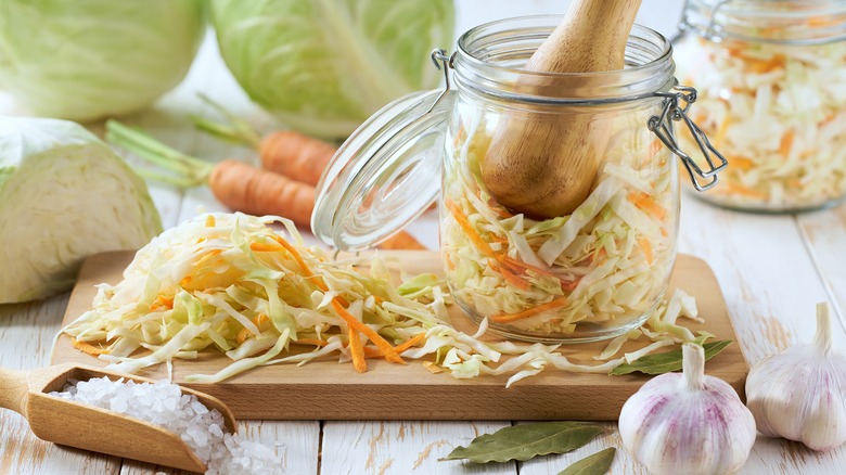 Coleslaw in a glass jar