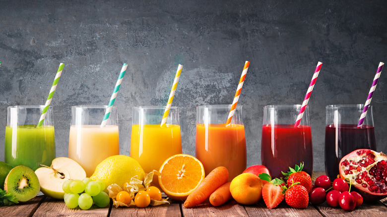 assorted fresh juices