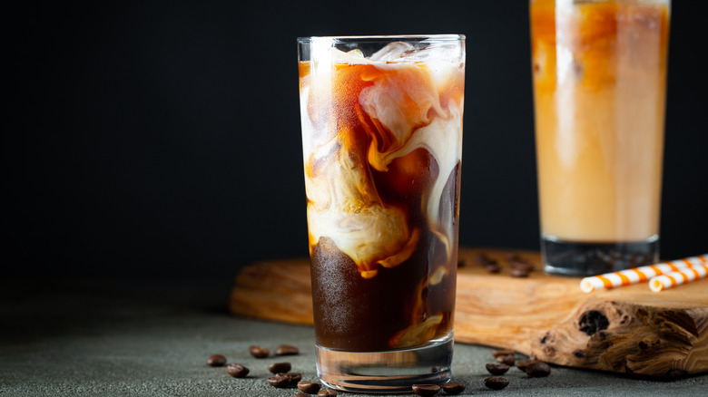 two glasses of iced coffee