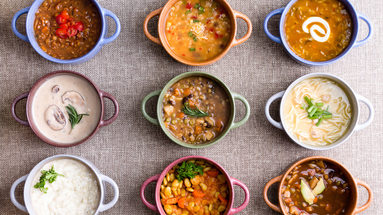 Soup in a pot on a stove