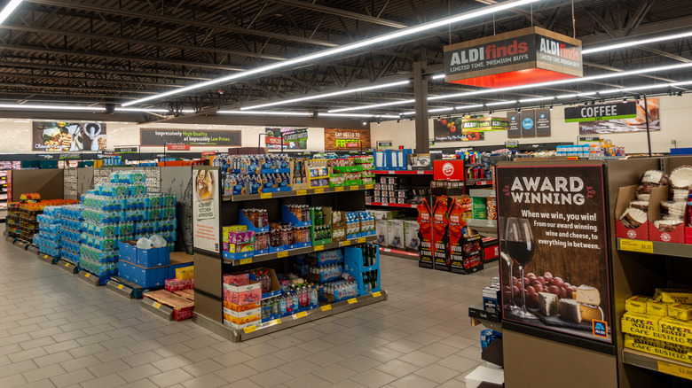 Interior of Aldi store.