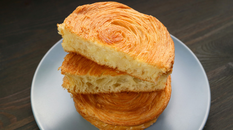 croissant rolls stacked on one another