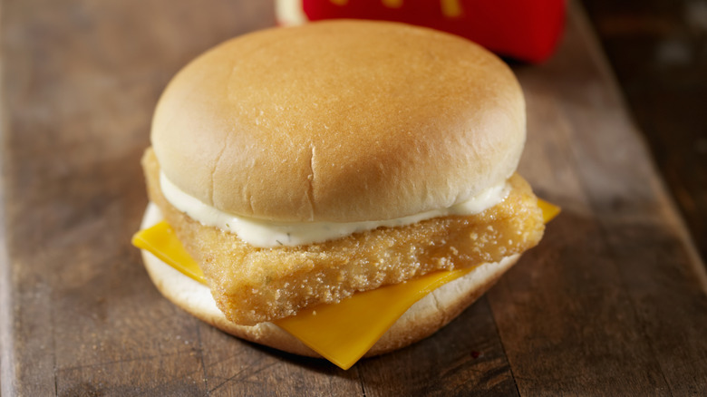 Filet o fish on a wood table