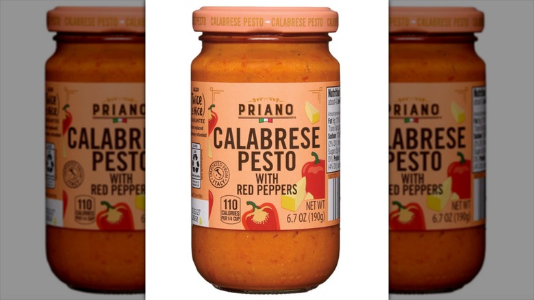 a bottle of Priano Calabrese pesto