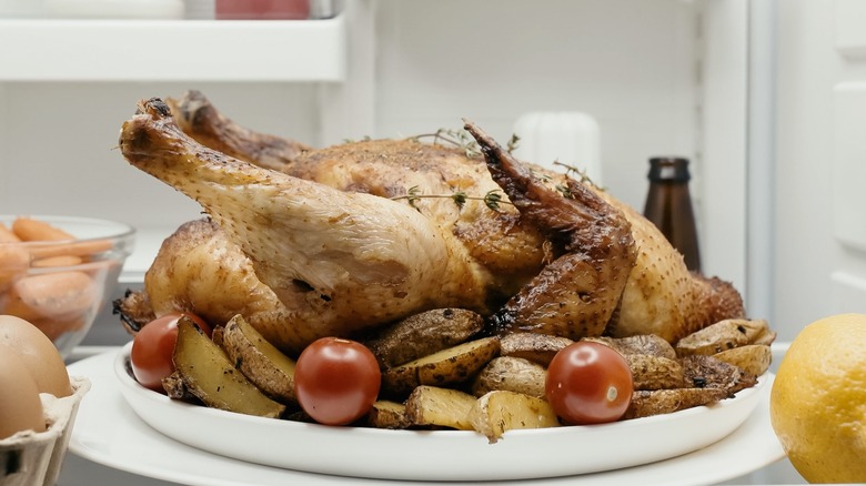 cooked turkey in fridge