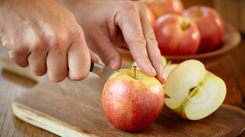 Cut up apples