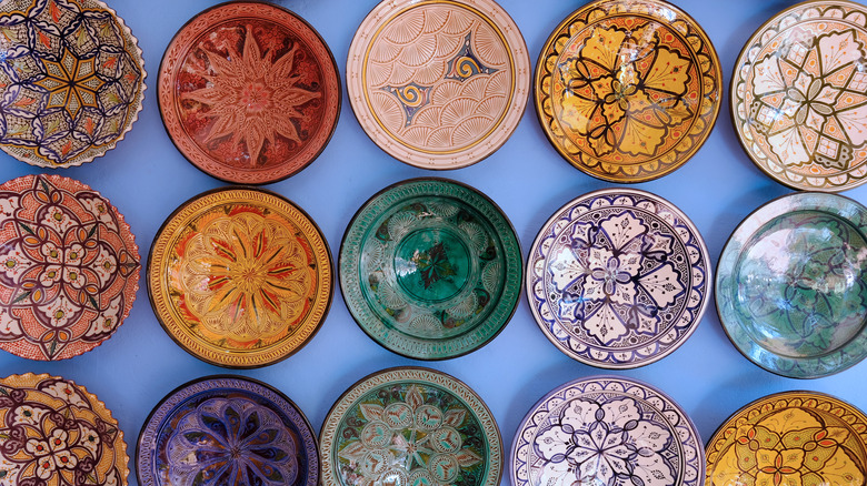 colorful Moroccan plates