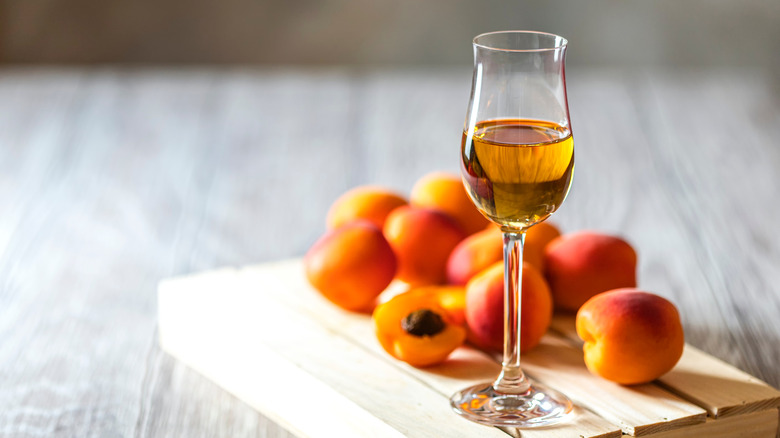 Glass of apricot brandy