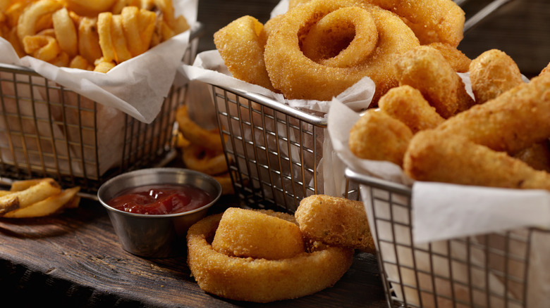 baskets of fried foods