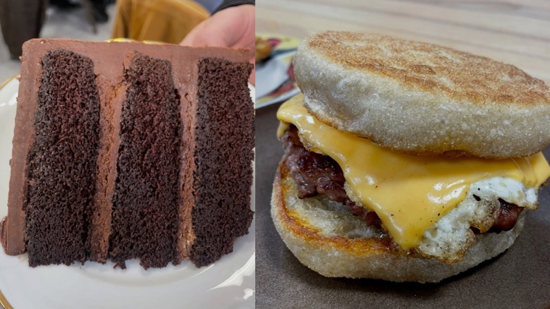 The Bear Chocolate Cake and sandwiches from Loaf Lounge in Avondale, Chicago