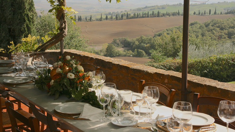 dining table in Tuscany