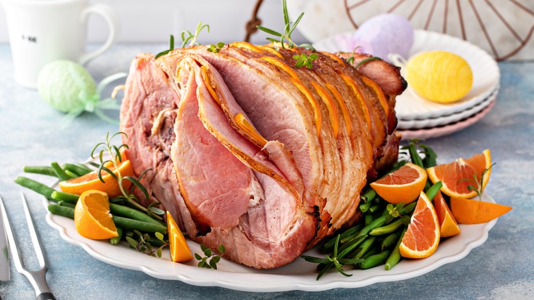 sliced bone-in ham
