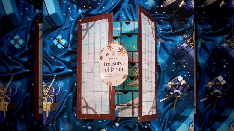 the calendar slightly opened to reveal boxes inside