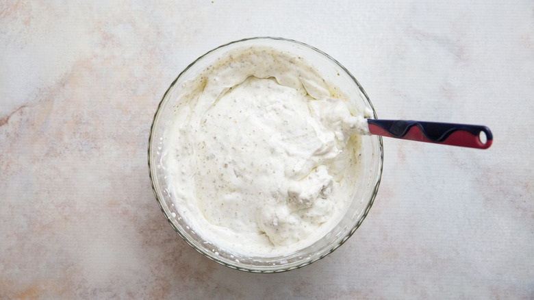Creamy mixture in bowl