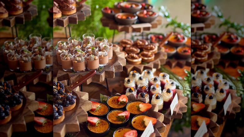 Assortment of desserts at the brunch buffet
