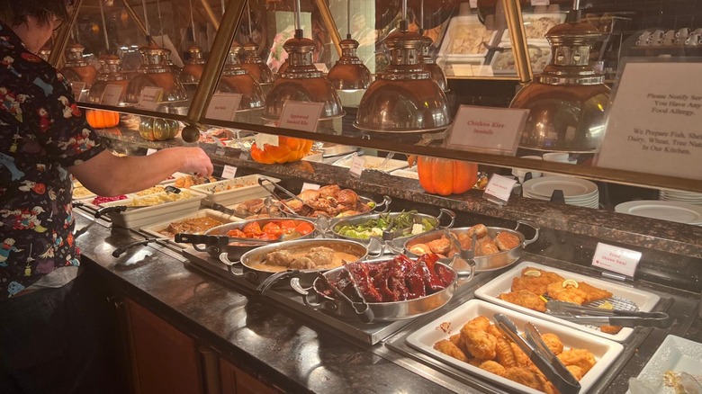 Red Apple Buffet line with assorted dishes
