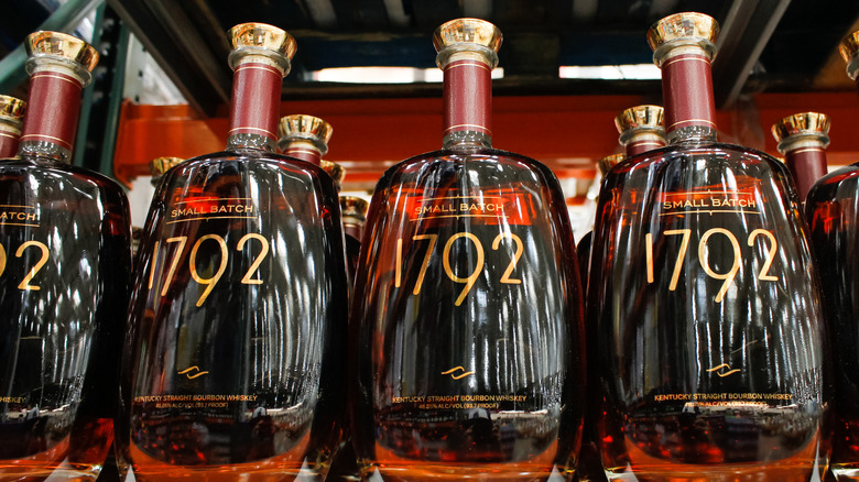 1792 whiskey bottles shelf