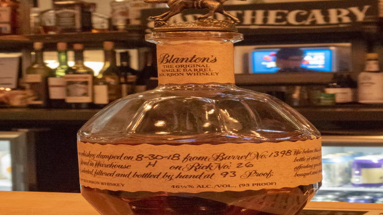 Blanton's whiskey bottle stopper jockey