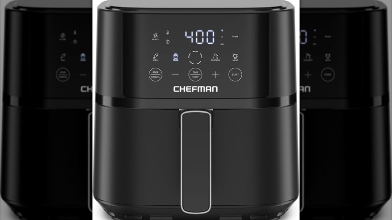 Close up of the Chefman 4 QT Compact Airfryer with a plain white background