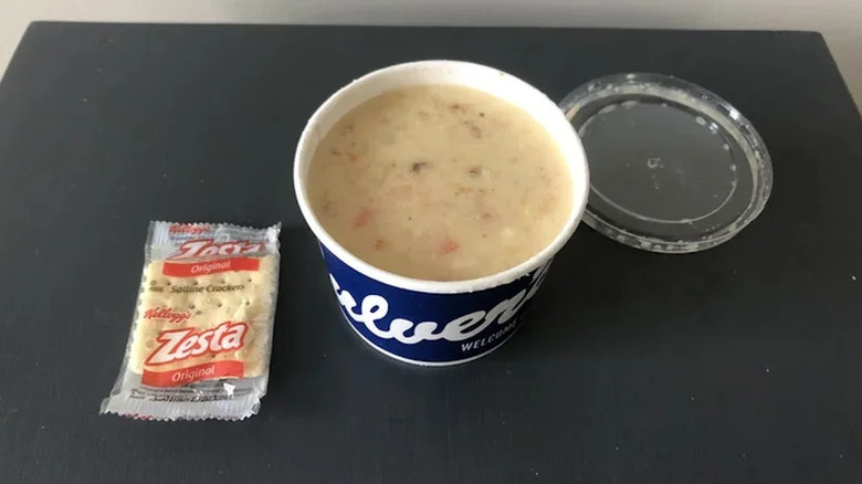 Small cup of Culver's potato with bacon soup