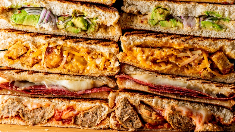 stacks of sandwiches