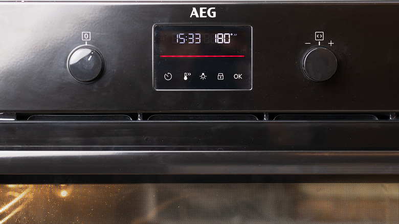 an oven preheating