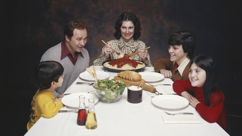 Retro family dinner