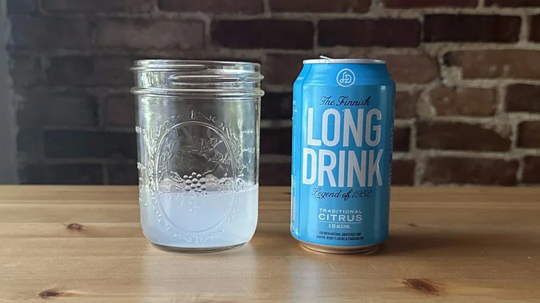 The Finnish Long Drink Traditional Citrus in glass mason jar