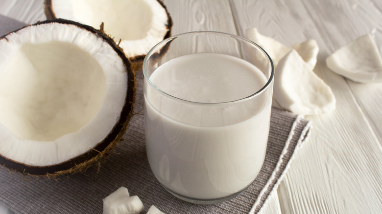 coconut milk in glass