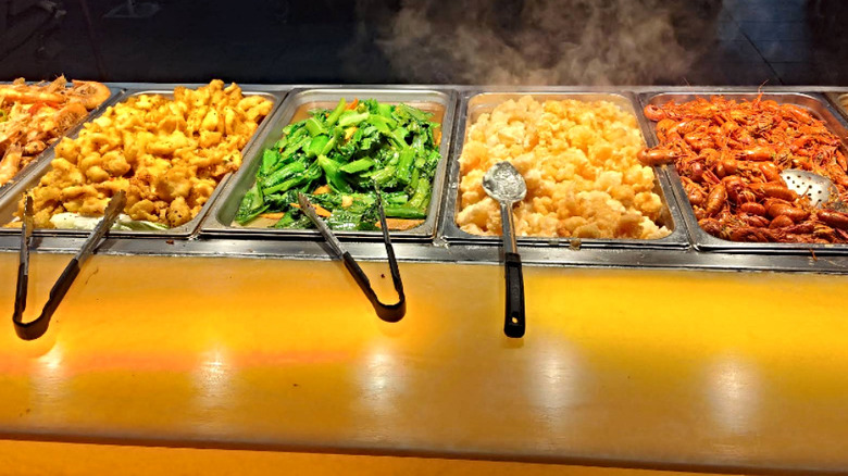 Display of hot dishes at Feast Buffet