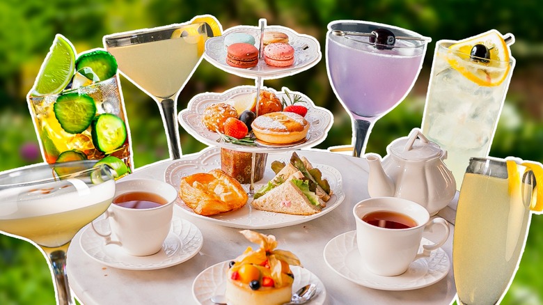 Classic cocktail afternoon tea party spread