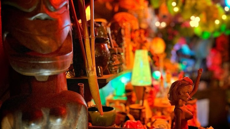 View of bar decor at the Tiki-ti