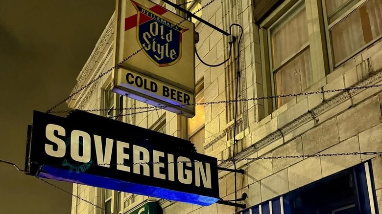 Sign outside Sovereign Liquors