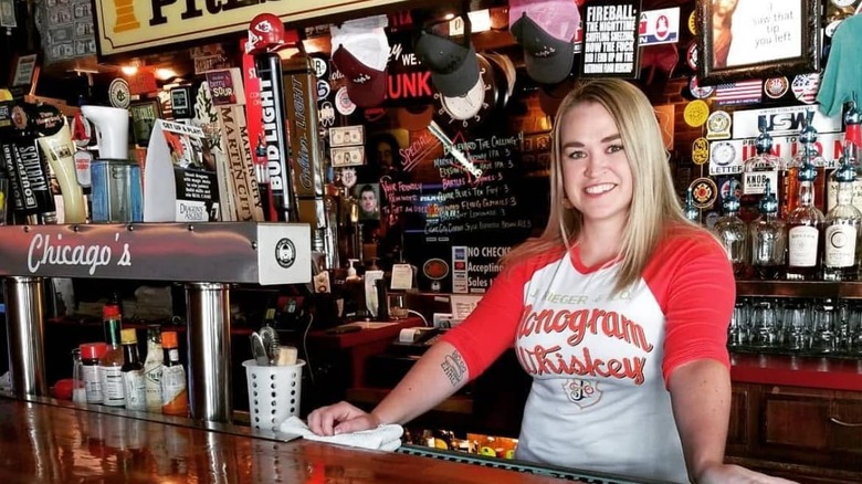 Smiling bartender at Chicago's bar