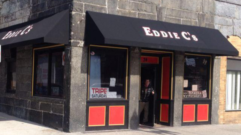 Outside Eddie C's bar