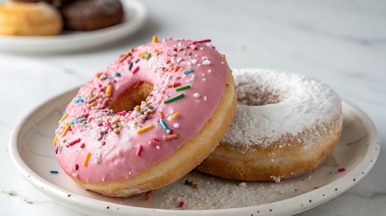 Plate with two donuts