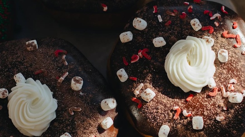 Donuts topped with marshmallows