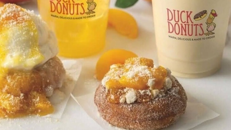 Donuts and drinks from Duck Donuts