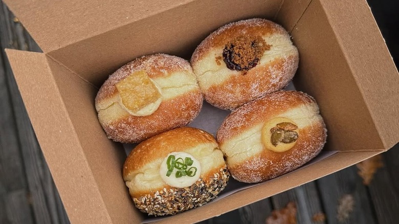 Filled donuts in a box