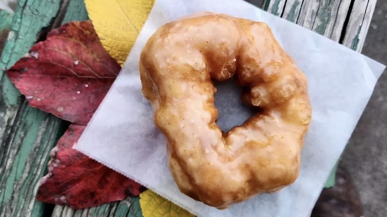 Pumpkin sorghum doughnut with ginger, cinnamon, and nutmeg