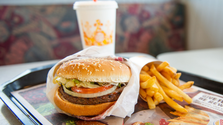Burger King Impossible Whopper combo on tray