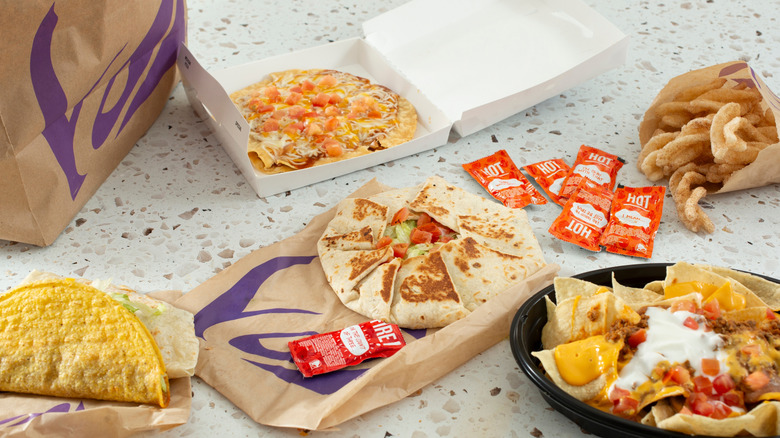 Taco Bell combo meal on counter