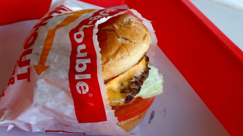 In-N-Out Double-Double on a tray