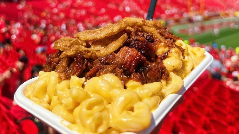 burnt ends mac and cheese at arrowhead stadium