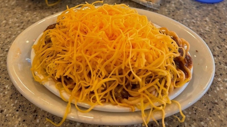skyline chili on plate in diner