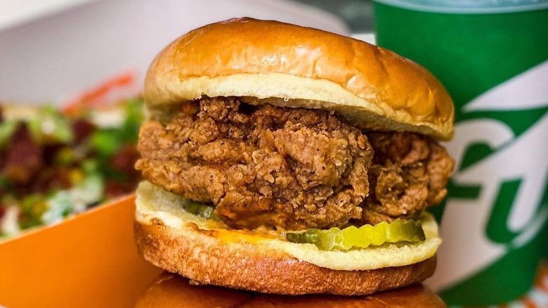 double stacked fuku chicken sandwiches